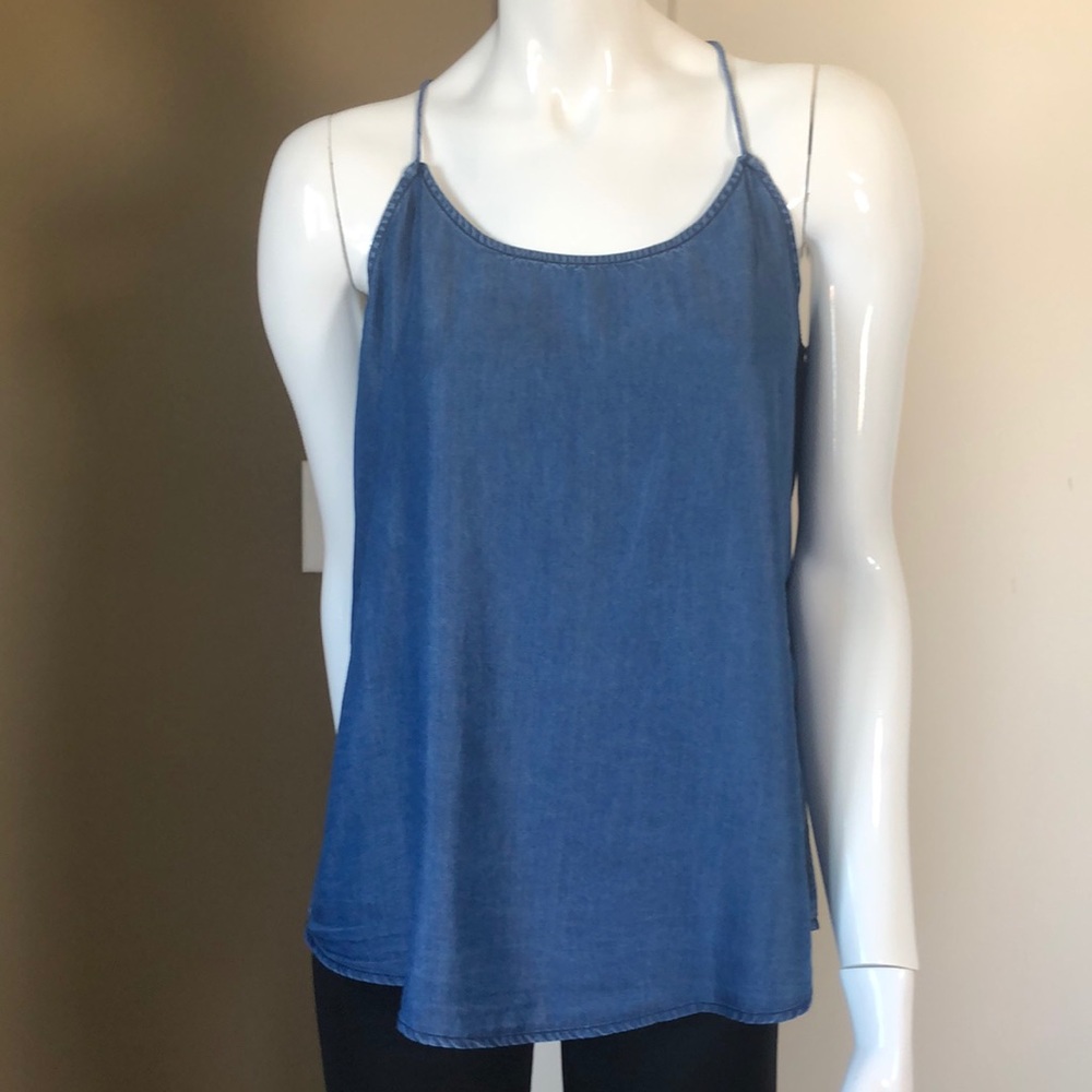 Dark blue denim racer back cami
